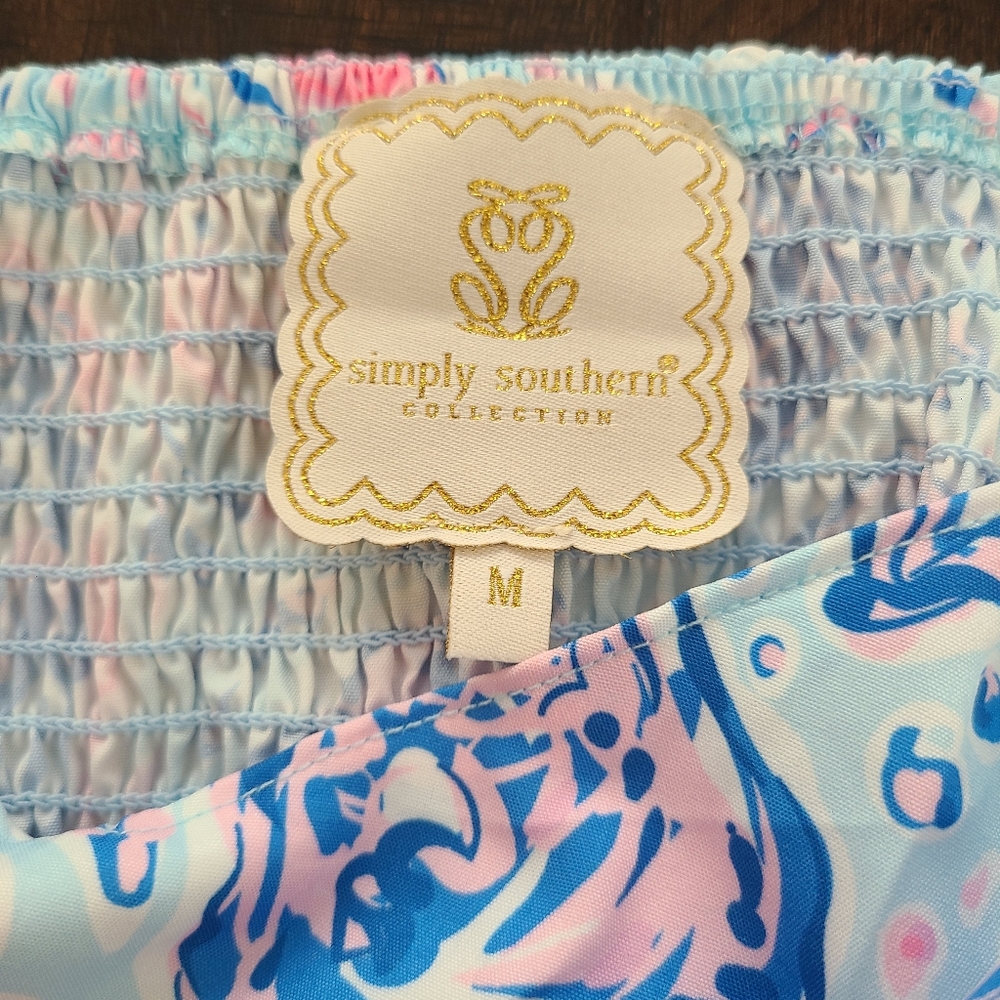 Simply Southern Oyster Print Mini Dress NWT Size Large - Picture 7 of 9